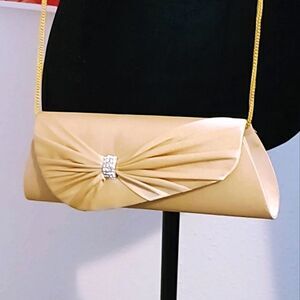VINTAGE FARE NINE GOLDEN COLOR RHINESTONE CLUTCH OR CROSSBODY BAG